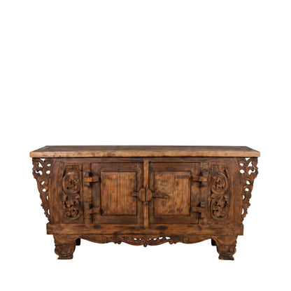DALIA CARVED TEAK WOOD BUFFET | 180X40X92CM