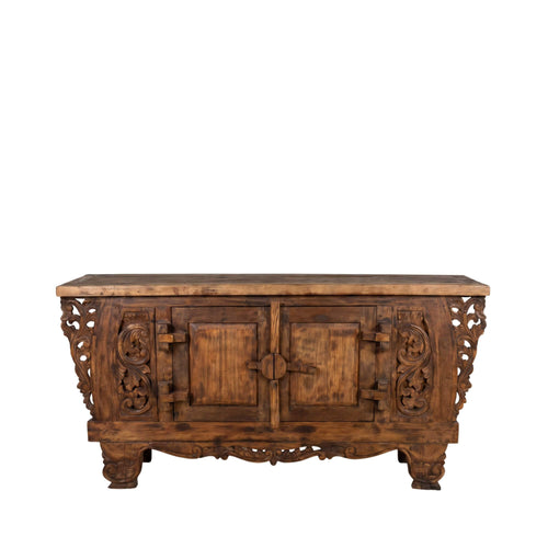 DALIA CARVED TEAK WOOD BUFFET | 180X40X92CM
