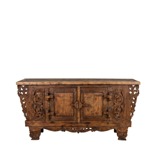 DALIA CARVED TEAK WOOD BUFFET | 180X40X92CM